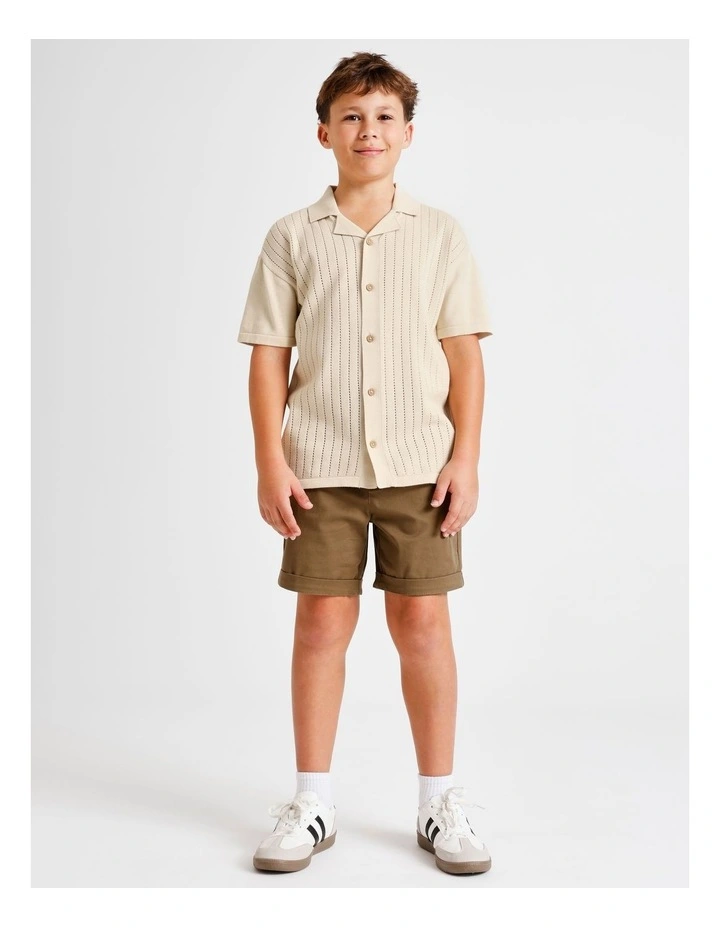Stretch Chino Short in Brown image 3