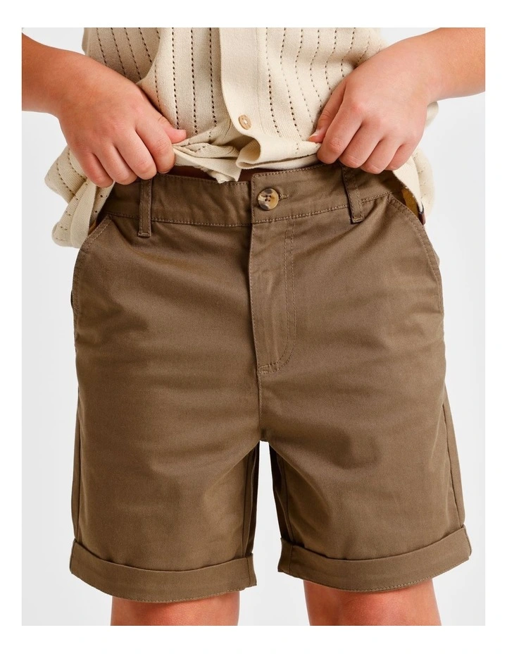 Stretch Chino Short in Brown image 4