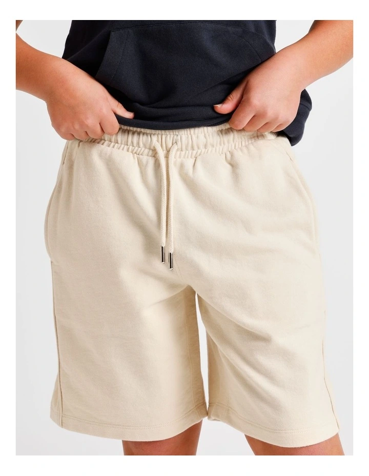 French Terry Short in Beige image 4