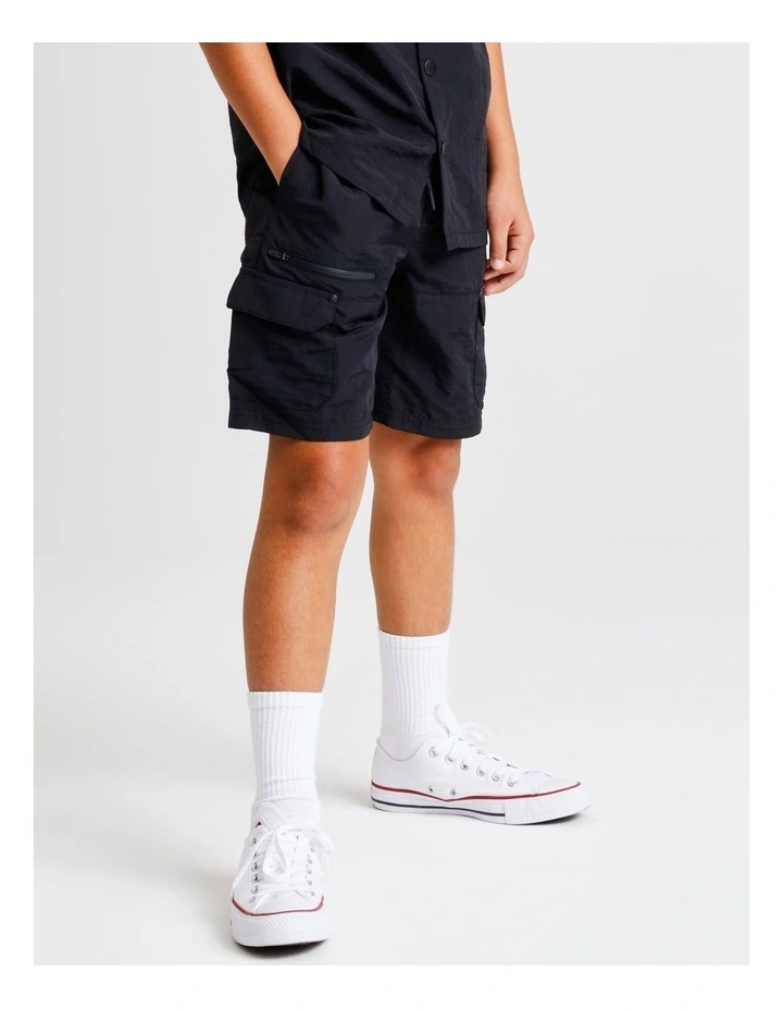 Woven Cargo Short in Black image 2