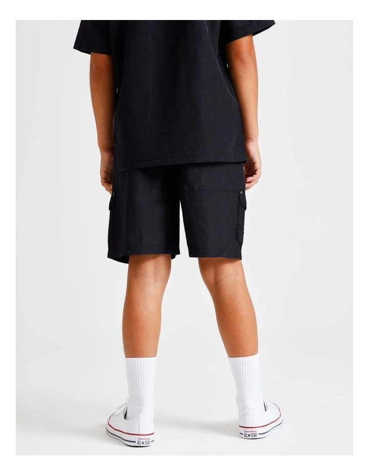Woven Cargo Short in Black image 6