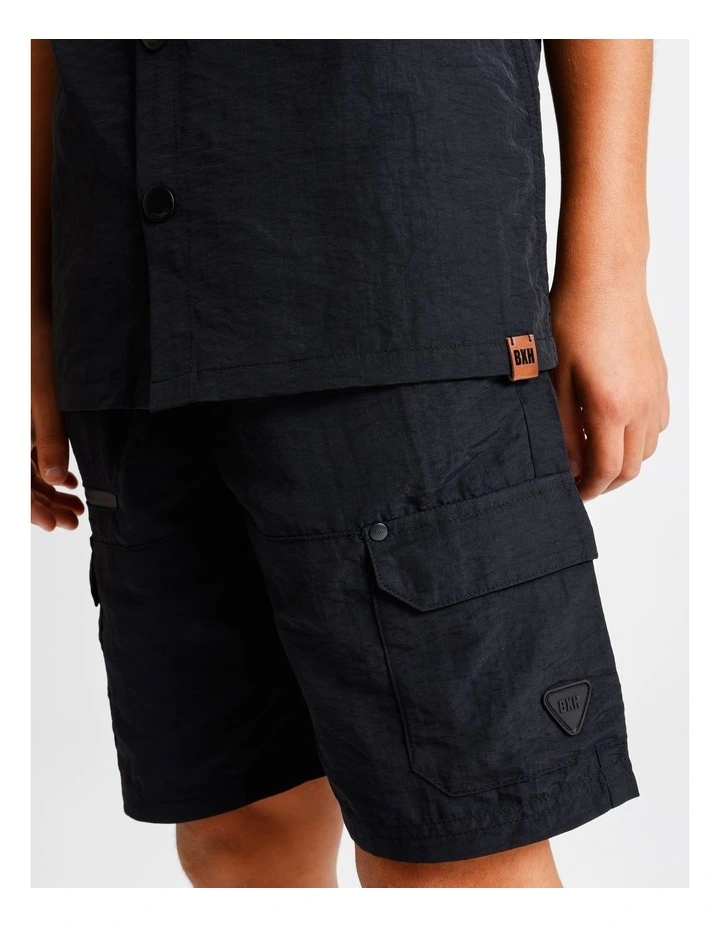 Woven Cargo Short in Black image 7