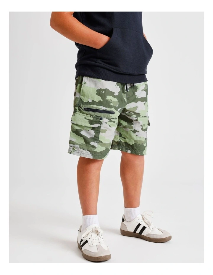 Woven Cargo Short in Camo image 2