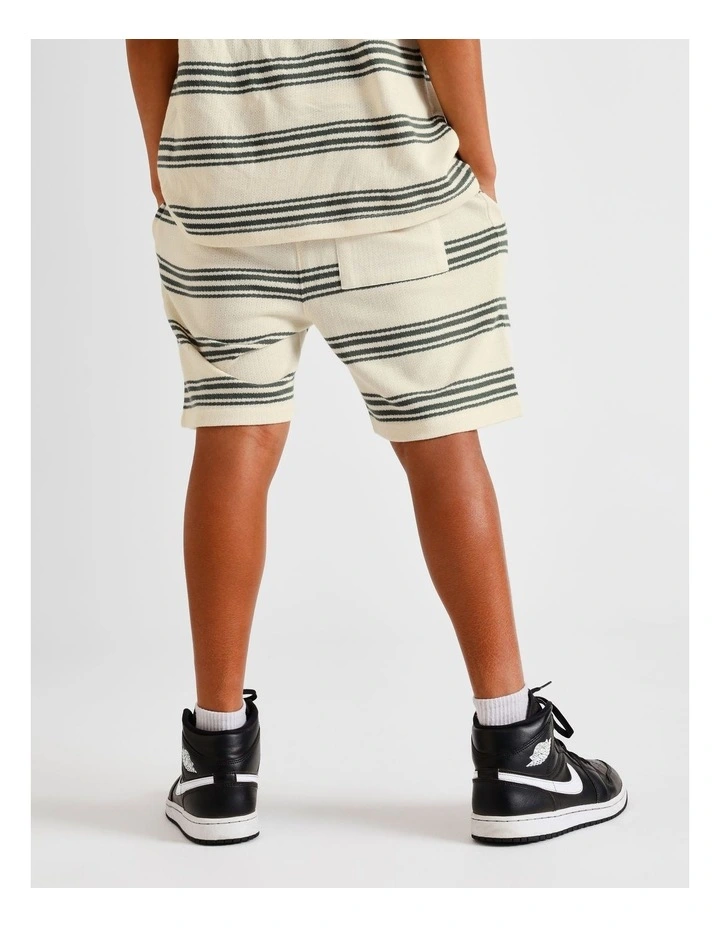 French Terry Resort Short in Green Stripe image 4