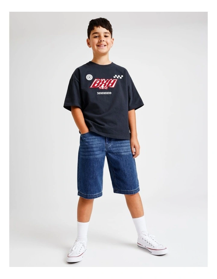 Denim Jort in Blue image 1