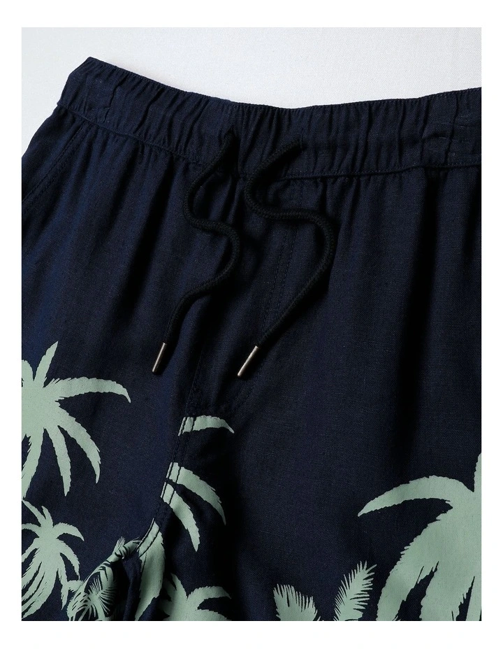 Linen Resort Short in Navy image 2