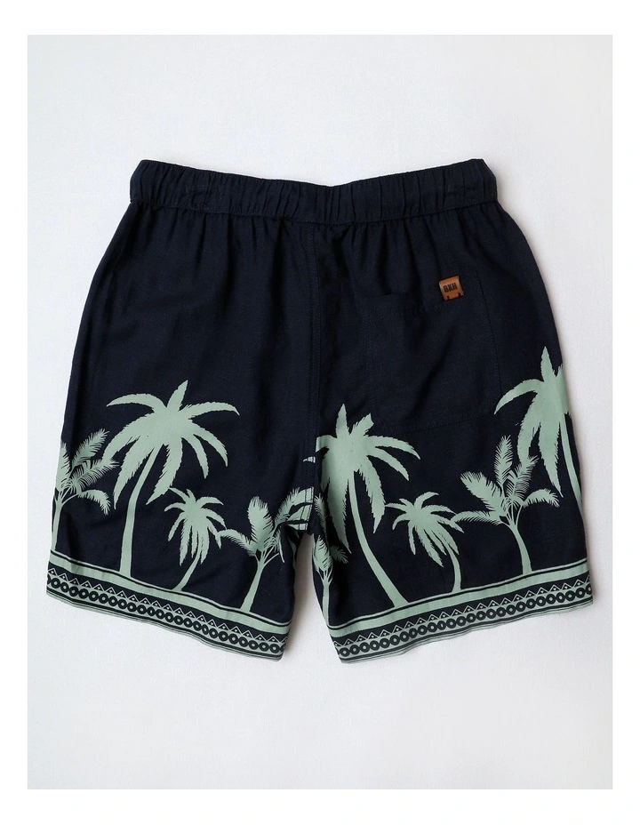 Linen Resort Short in Navy image 3