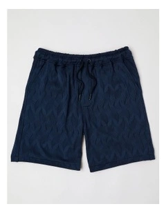 Jacquard Textured Short in Blue