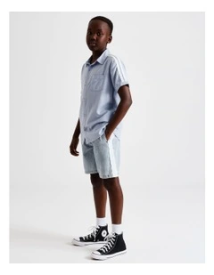 Chambray Short in Blue