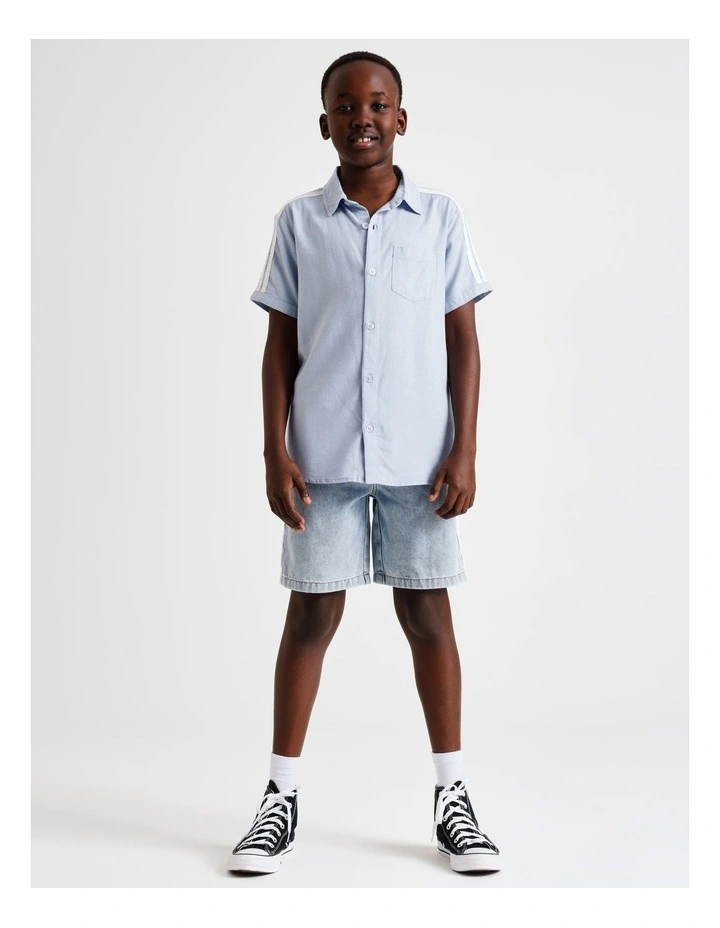 Chambray Short in Blue image 3