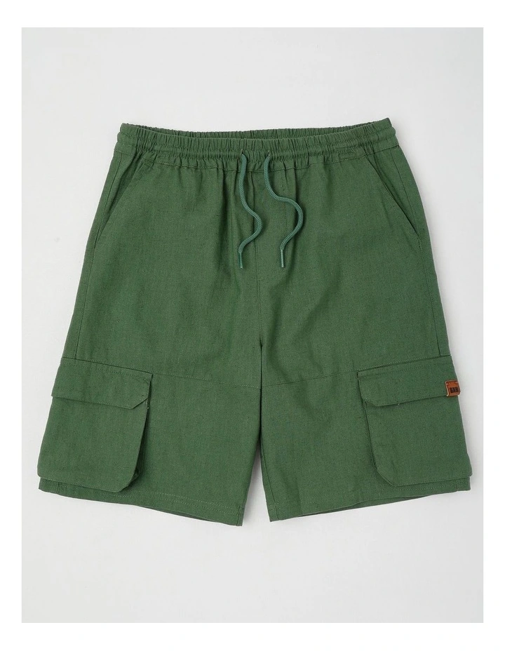 Woven Cargo Short in Khaki image 1