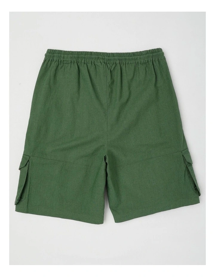 Woven Cargo Short in Khaki image 3