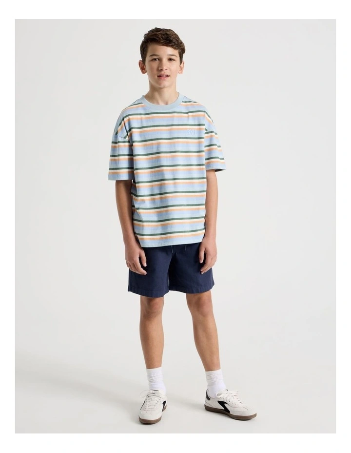 The Edit Cotton Twill Short in Navy image 2