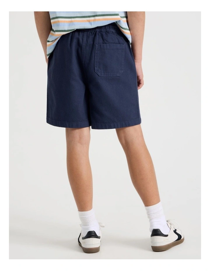 The Edit Cotton Twill Short in Navy image 5