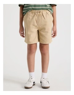 The Edit Cotton Twill Short in Stone