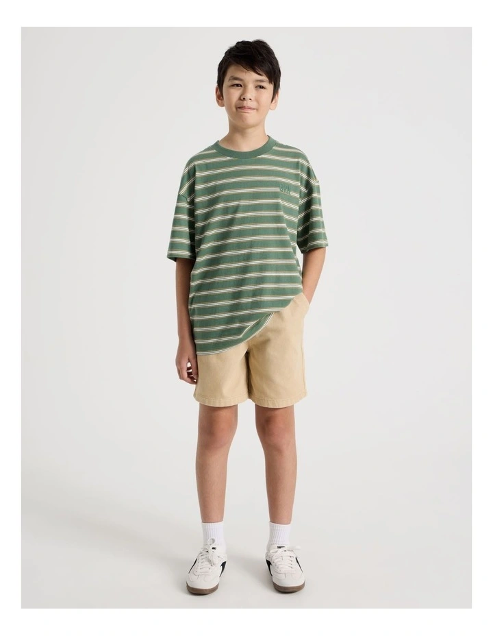 The Edit Cotton Twill Short in Stone image 2