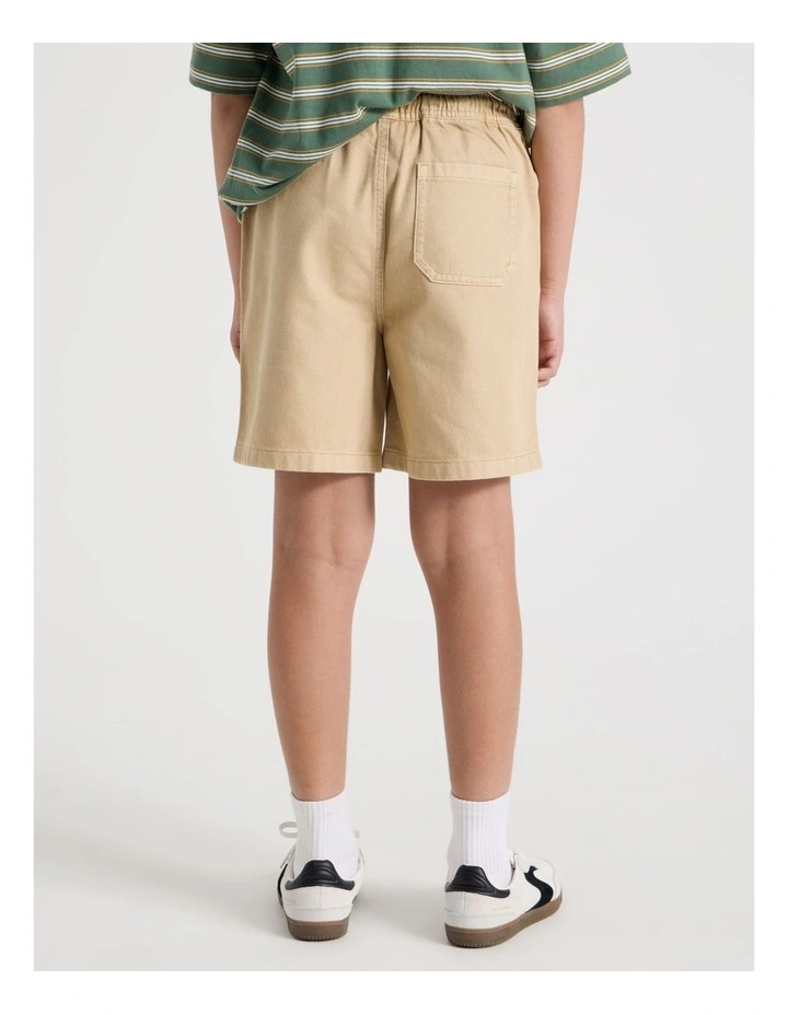 The Edit Cotton Twill Short in Stone image 5