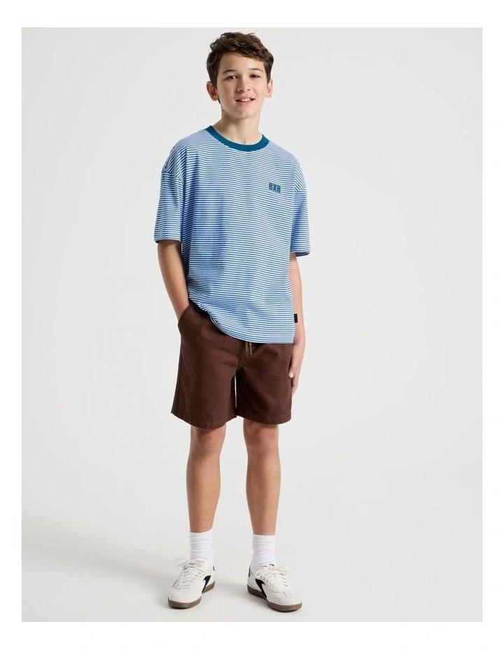 The Edit Cotton Twill Short in Dark Brown image 2