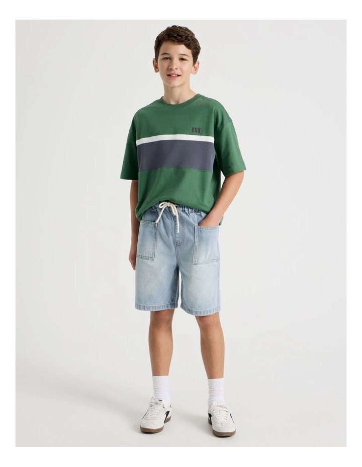 Pull On Denim Short in Light Denim image 2