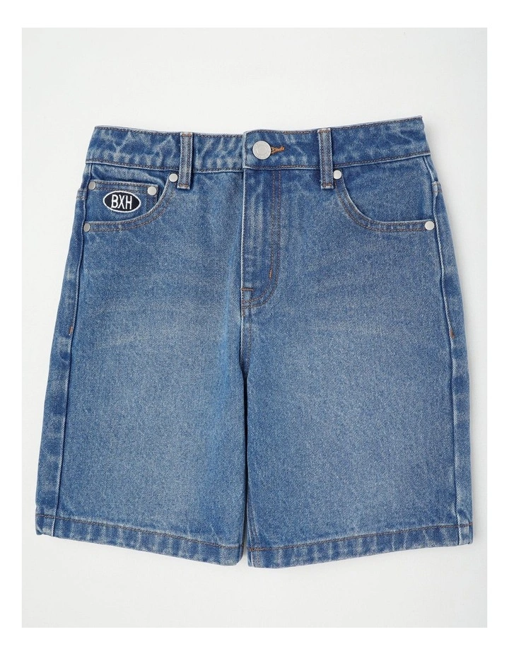 5 Pocket Baggy Denim Short in Mid Denim image 1