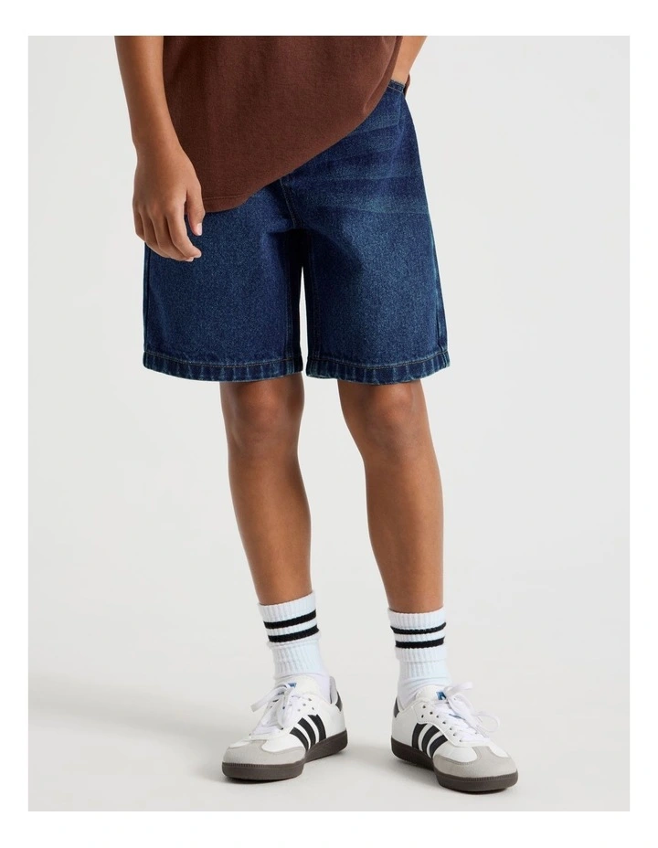 5 Pocket Baggy Denim Short in Indigo image 1