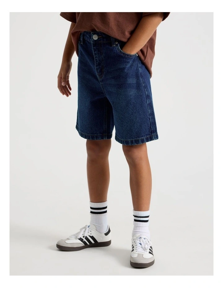5 Pocket Baggy Denim Short in Indigo image 3