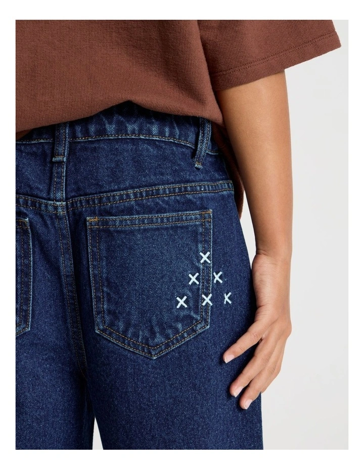 5 Pocket Baggy Denim Short in Indigo image 4