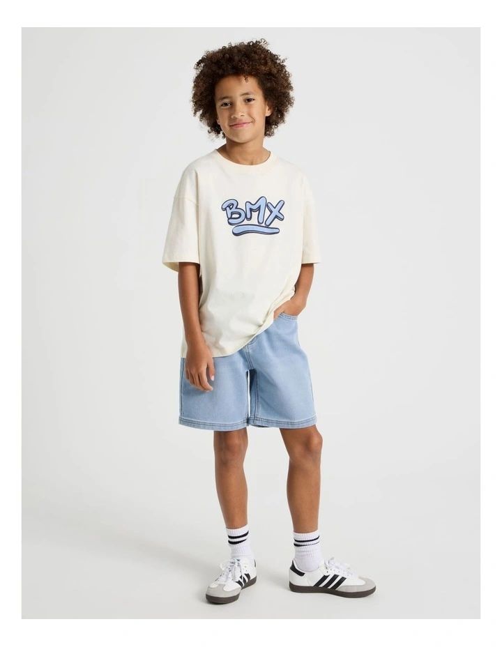 The Edit 5 Pocket Knit Denim Short in Light Denim image 2