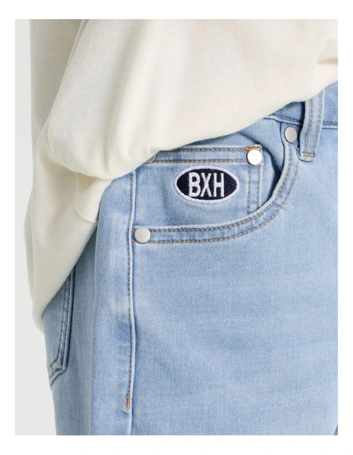 The Edit 5 Pocket Knit Denim Short in Light Denim image 3