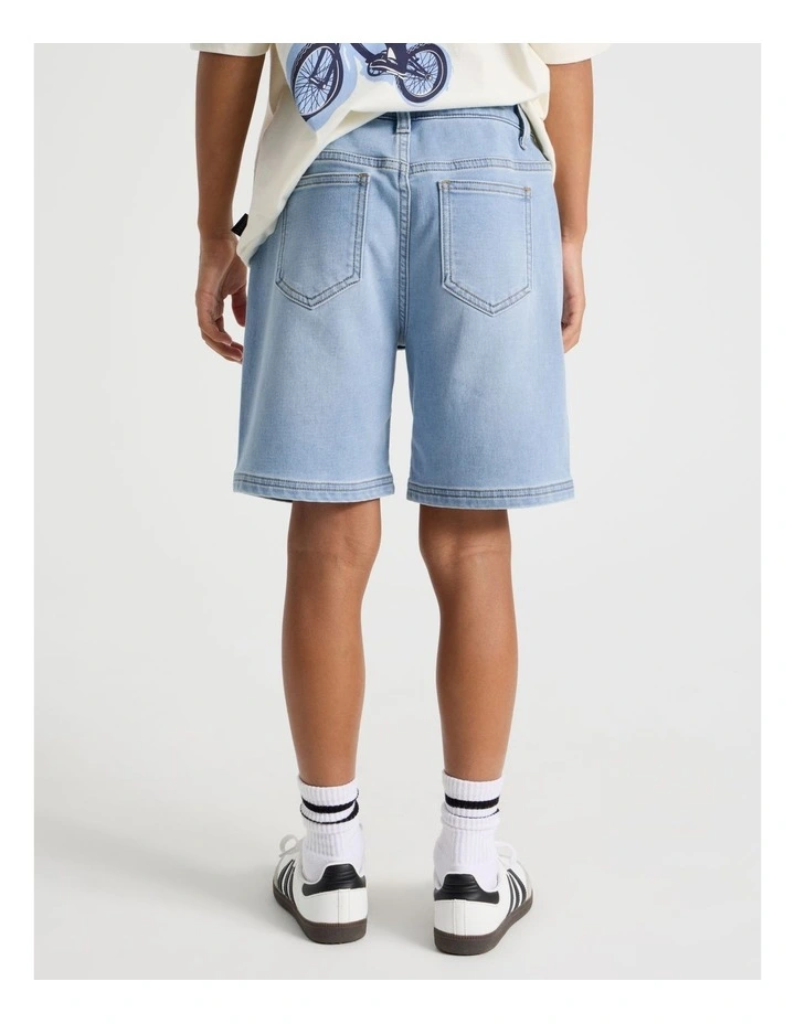 The Edit 5 Pocket Knit Denim Short in Light Denim image 5