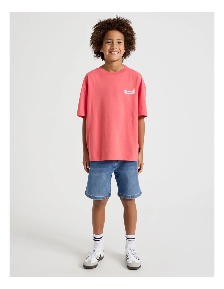 The Edit 5 Pocket Knit Denim Short in Mid Denim image 2