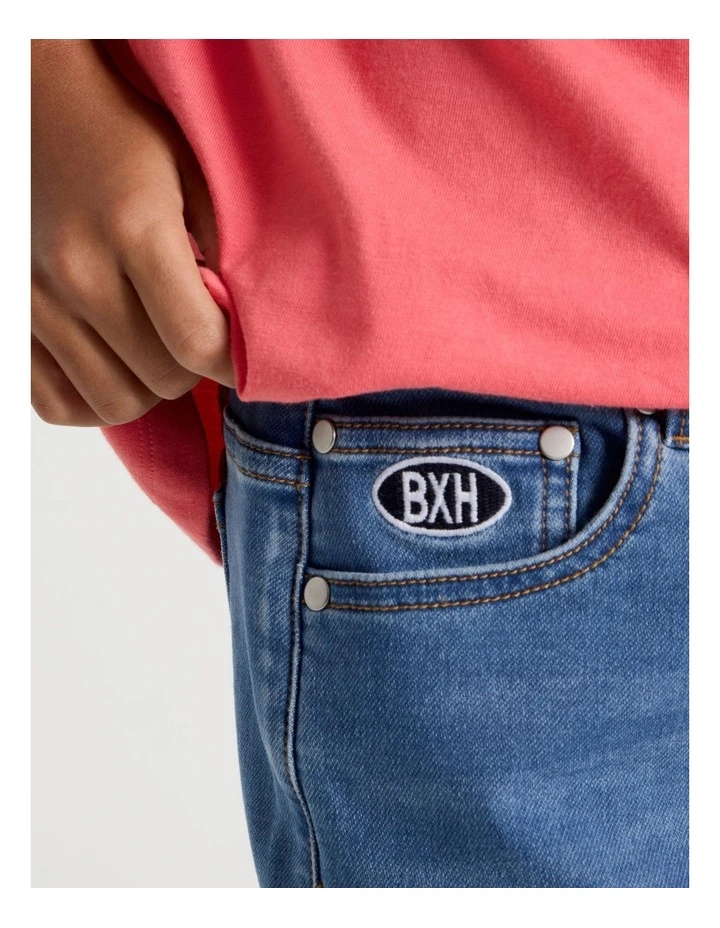 The Edit 5 Pocket Knit Denim Short in Mid Denim image 4