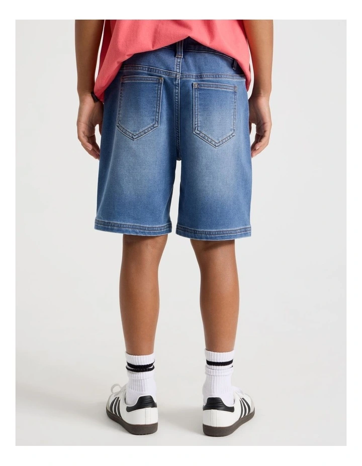 The Edit 5 Pocket Knit Denim Short in Mid Denim image 5