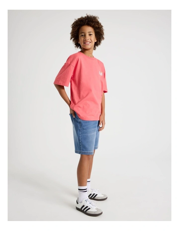 The Edit 5 Pocket Knit Denim Short in Mid Denim image 6