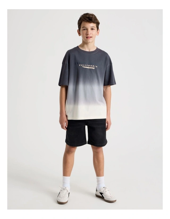 The Edit 5 Pocket Knit Denim Short in Black image 2