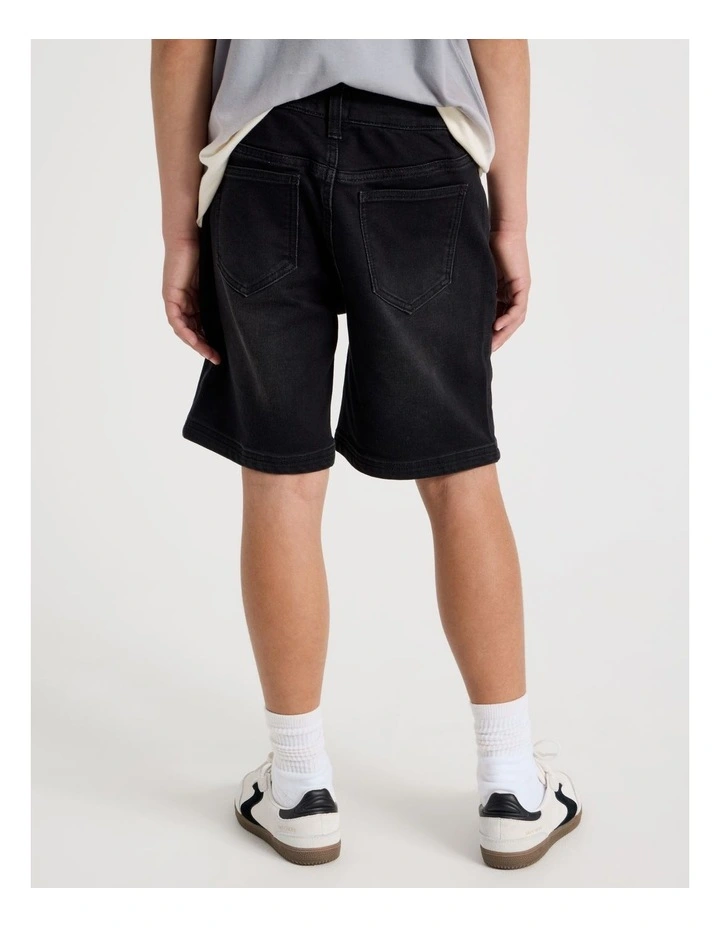The Edit 5 Pocket Knit Denim Short in Black image 6