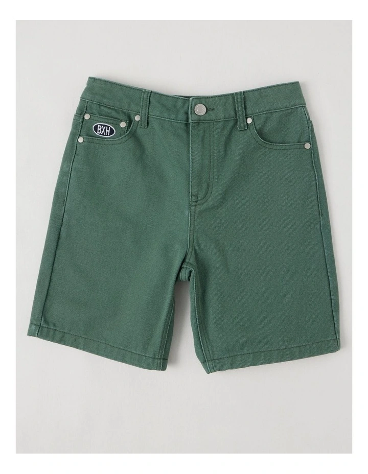 5 Pocket Baggy Denim Short in Khaki image 1