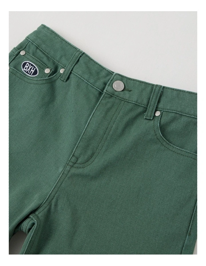 5 Pocket Baggy Denim Short in Khaki image 2