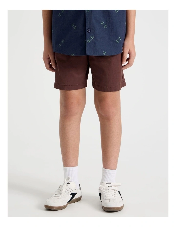5 Pocket Stretch Chino Short in Brown image 3