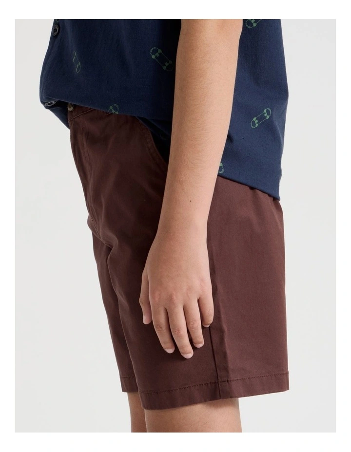 5 Pocket Stretch Chino Short in Brown image 4