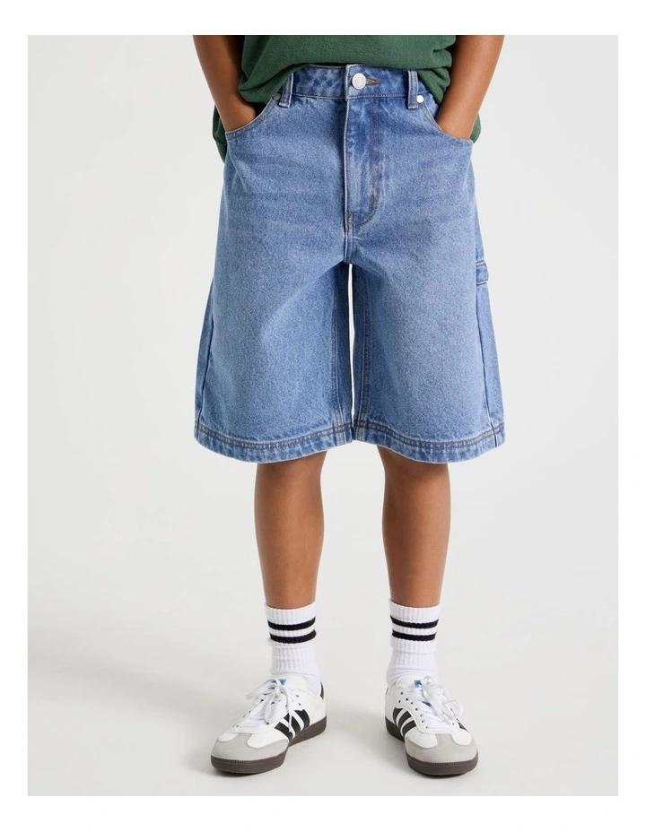 Denim Jort in Mid Denim image 1