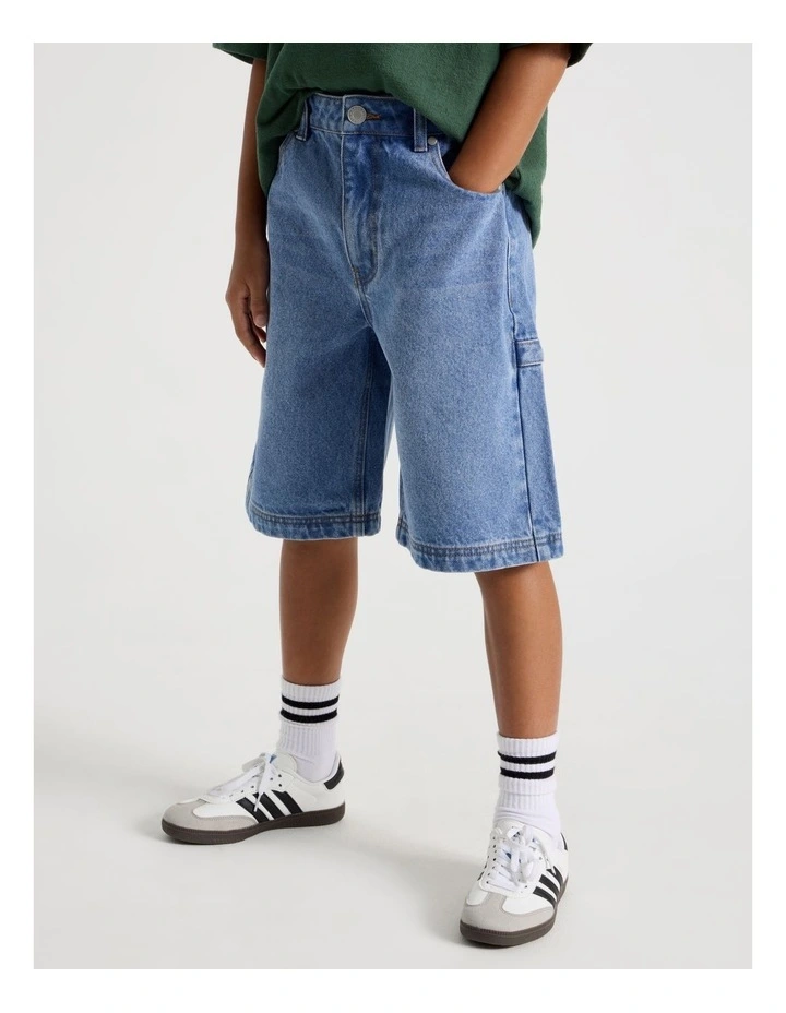Denim Jort in Mid Denim image 3