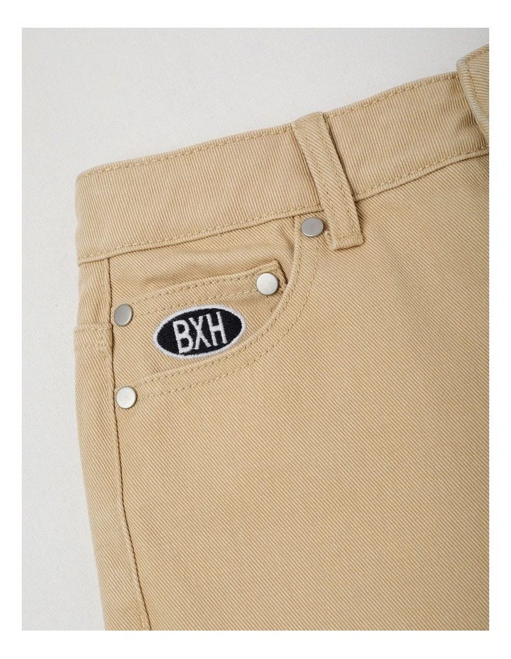 5 Pocket Baggy Denim Short in Tan image 2
