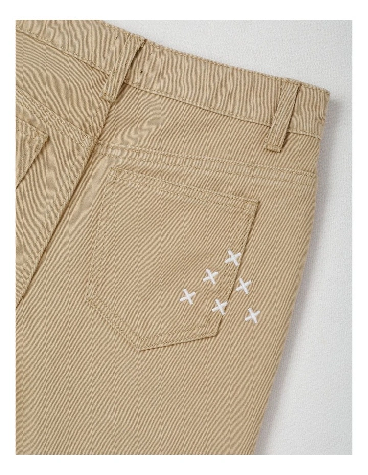 5 Pocket Baggy Denim Short in Tan image 4