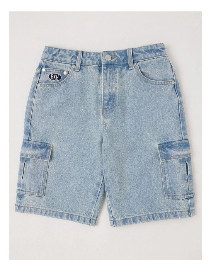 5 Pocket Denim Cargo Short in Light Denim image 1