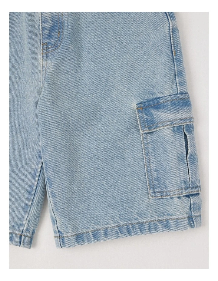 5 Pocket Denim Cargo Short in Light Denim image 4