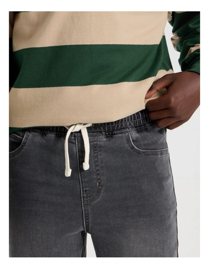 Pull On Denim Jean in Pewter image 4