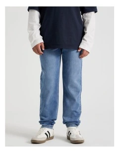 Pull On Denim Jean in Mid Denim