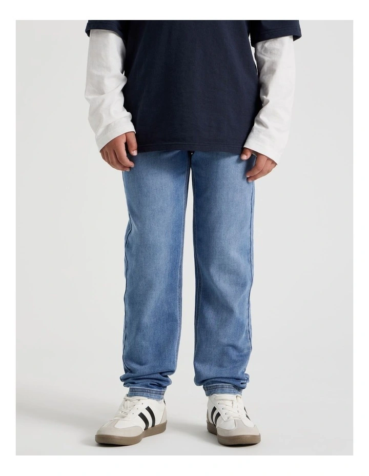 Pull On Denim Jean in Mid Denim image 1