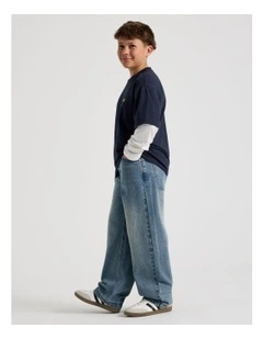 Baggy Jean in Mid Denim